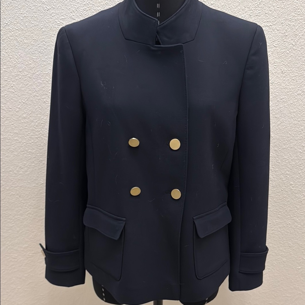 Ann Taylor Blue and Gold Blazer with Tailored Silhouette